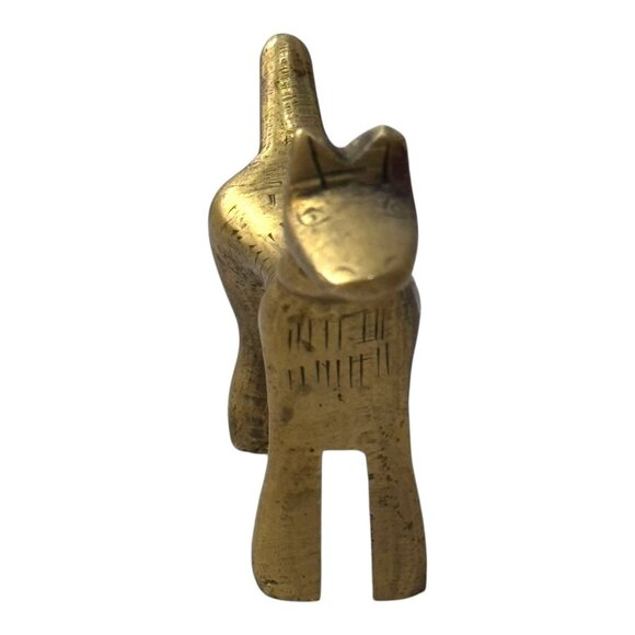 Vintage Brass Dog Figurine Terrier Miniature Accent Mid-Century Animal Sculpture - Picture 2 of 7